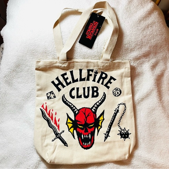 NWT Stranger Things x Netflix Hellfire Club Canvas Tote Bag - Picture 3 of 14